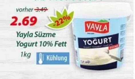 Yayla Süzme Yogurt 10% Fett 1kg