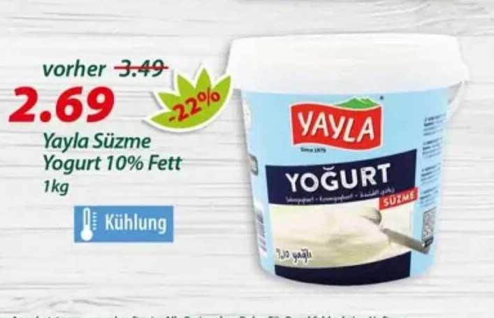 Yayla Süzme Yogurt 10% Fett 1kg