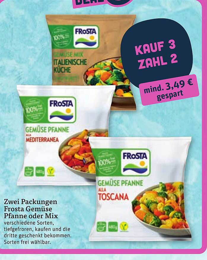 Zwei Packungen Frosta Gemüse Pfanne oder Mix