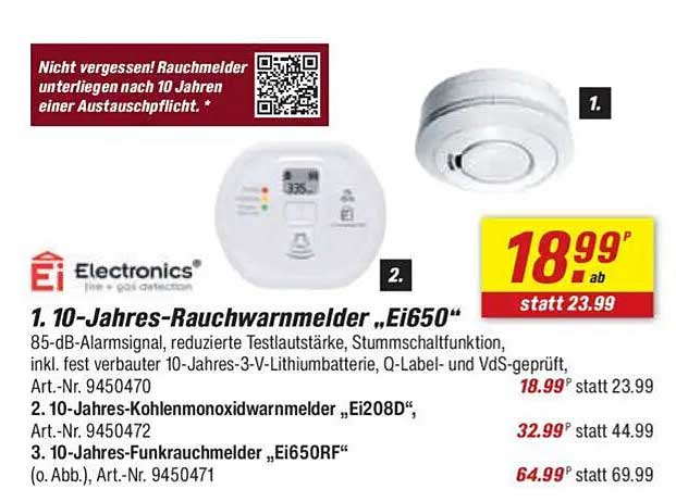 10-Jahres-Rauchwarnmelder „Ei650“