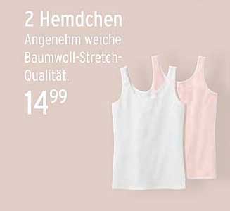 2 Hemdchen in Baumwoll-Stretch-Qualität