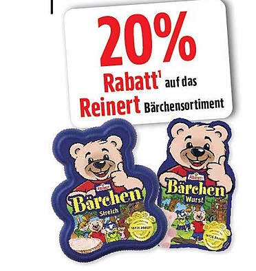 20% Rabatt auf das Reinert Bärchensortiment