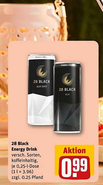 28 Black Energy Drink – verschiedene Sorten, koffeinhaltig
