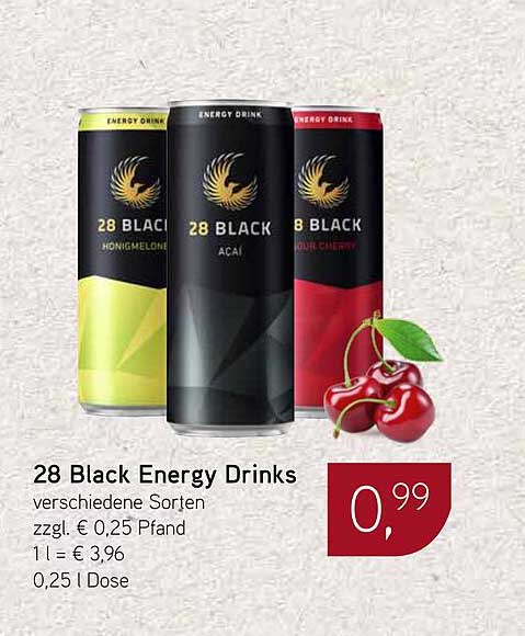 28 Black Energy Drinks - Verschiedene Sorten zum Aktionspreis