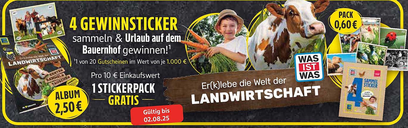 4 Gewinnsticker sammeln & Urlaub auf dem Bauernhof gewinnen!