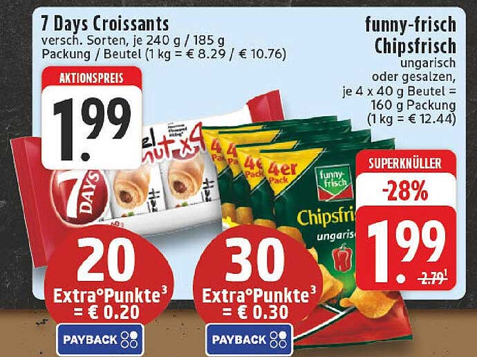 7 Days Croissants und funny-frisch Chipsfrisch zum Aktionspreis