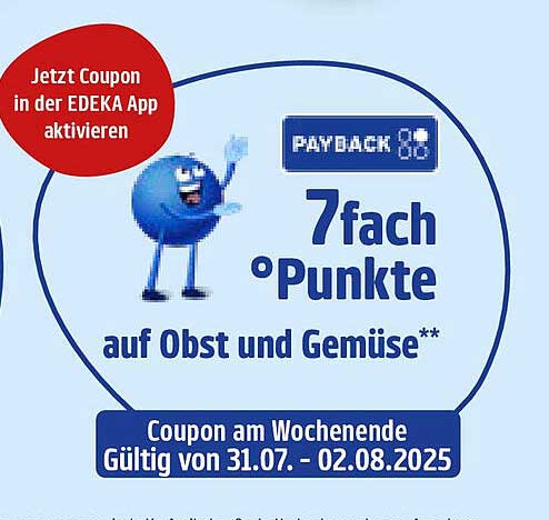 7-fach Punkte auf Obst und Gemüse bei Edeka