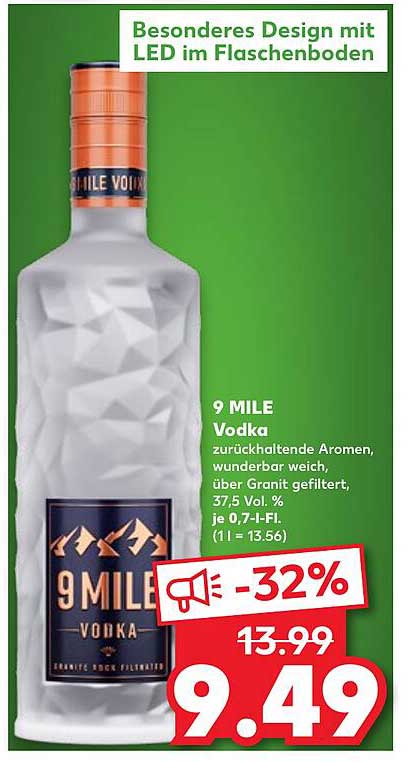 9 MILE Vodka 0,7 l für nur 9,49 €