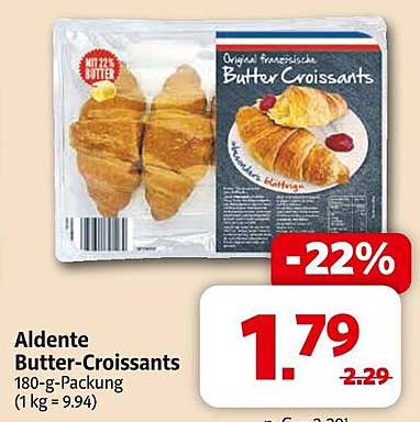 Aldente Butter-Croissants 180-g-Packung