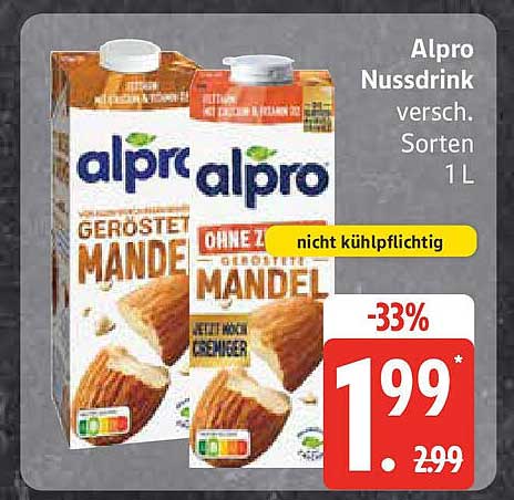 Alpro Nussdrink verschiedene Sorten 1L