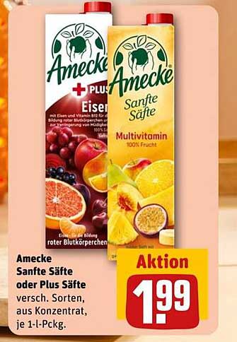 Amecke Sanfte Säfte oder Plus Säfte, 1 l-Pckg