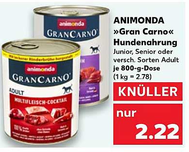 ANIMONDA »Gran Carno« Hundenahrung Junior, Senior oder verschiedenste Sorten Adult je 800-g-Dose