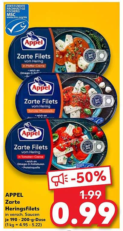 APPEL Zarte Heringsfilets in verschiedenen Saucen