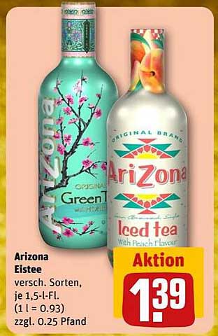 AriZona Eistee - verschiedene Sorten, je 1,5 l