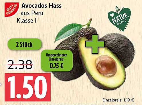 Avocados Hass aus Peru - 2 Stück