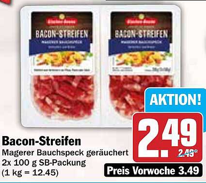 Bacon-Streifen - Magerer Bauchspeck geräuchert