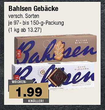 Bahlsen Gebäck – Verschiedene Sorten