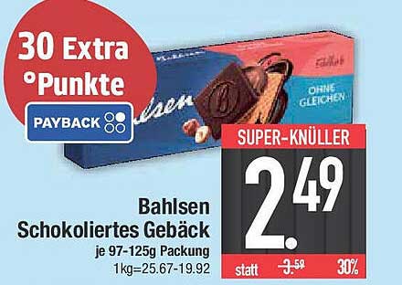 Bahlsen Schokoliertes Gebäck je 97-125g Packung
