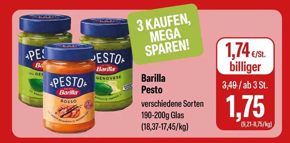 Barilla Pesto verschiedene Sorten 190-200g Glas