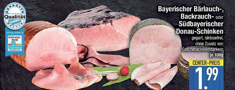 Bayerischer Bärlauch-, Backrauch- oder Südbayerischer Donau-Schinken