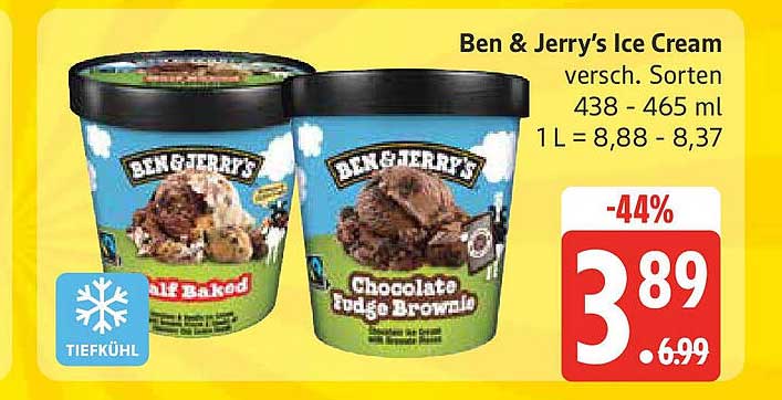 Ben & Jerry's Ice Cream - Verschiedene Sorten (438 - 465 ml)
