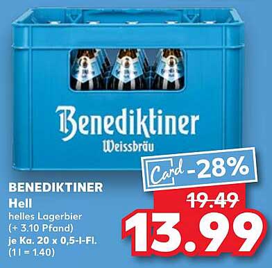 BENEDIKTINER Hell - Helles Lagerbier im Kasten