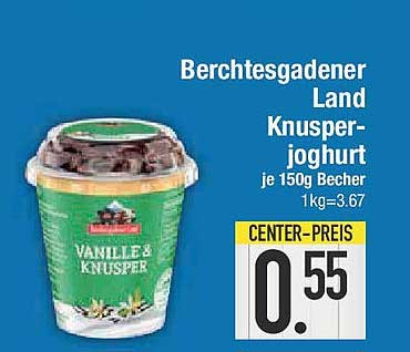 Berchtesgadener Land Knusperjoghurt je 150g Becher