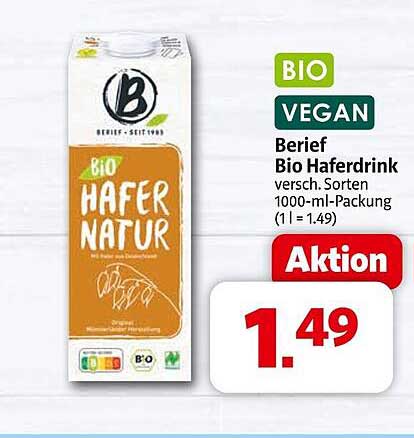 Berief Bio Haferdrink 1000-ml-Packung