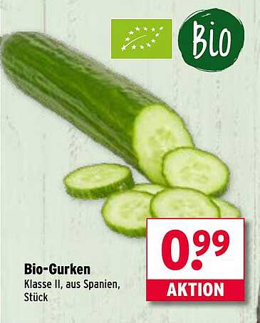 Bio-Gurken Klasse II, aus Spanien, Stück