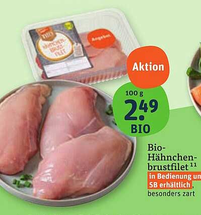 Bio-Hähnchenbrustfilet 100 g für nur 2,49 €