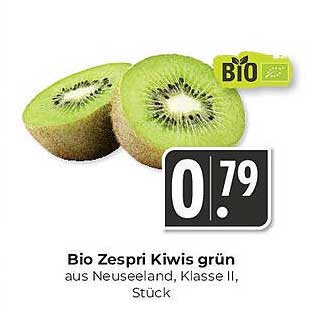 Bio Zespri Kiwis grün aus Neuseeland, Klasse II, Stück