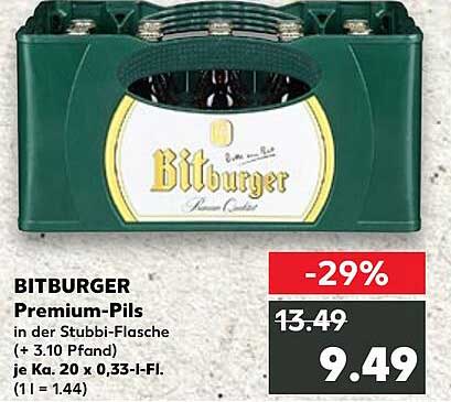BITBURGER Premium-Pils in der Stubbi-Flasche