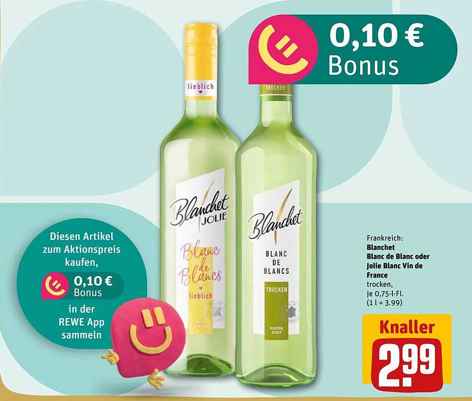 Blanchet Blanc de Blanc oder Jolie Blanc Vin de France 0,75 l