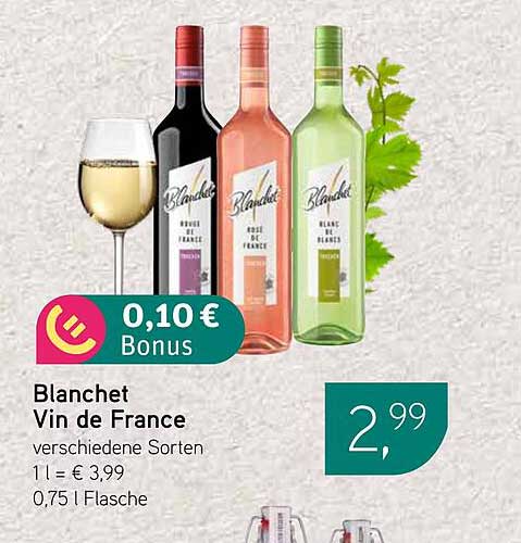 Blanchet Vin de France – verschiedene Sorten