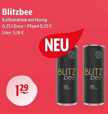 Blitzbee - Koffein Getränk mit Honig