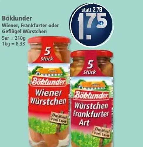 Böklunder Wiener, Frankfurter oder Geflügel Würstchen