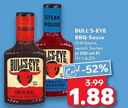 BULL'S-EYE BBQ-Sauce, 300 ml, verschiedene Sorten