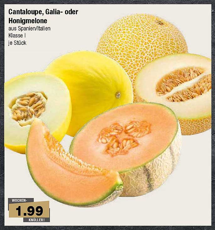 Cantaloupe-, Galia- oder Honigmelone aus Spanien/Italien