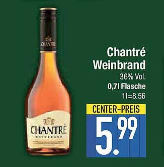 Chantrè Weinbrand 36% Vol. 0,7l Flasche