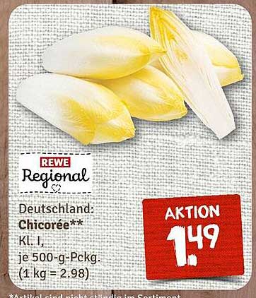 Chicorée - frisch aus Deutschland, im 500-g-Päckchen