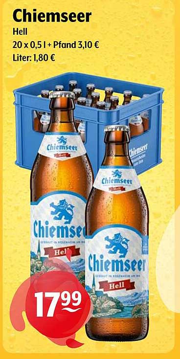 Chiemseer Hell 20 x 0,5 l + Pfand 3,10 €