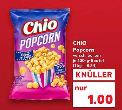 CHIO Popcorn verschiedene Sorten je 120-g-Beutel