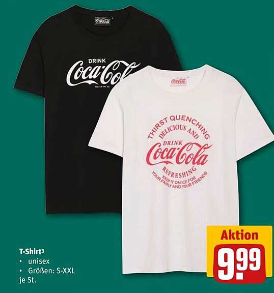 Coca-Cola T-Shirt unisex in Schwarz und Weiß zum Aktionspreis