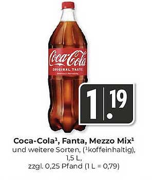 Coca-Cola¹, Fanta, Mezzo Mix¹ und weitere Sorten (1,5 L)