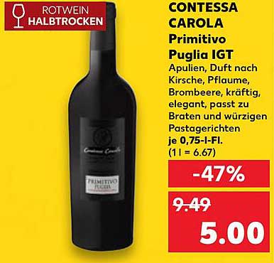 CONTESSA CAROLA Primitivo Puglia IGT