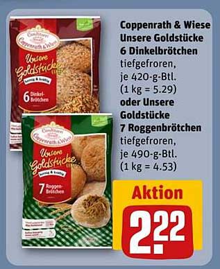 Coppenrath & Wiese Unsere Goldstücke 6 Dinkelbrötchen oder 7 Roggenbrötchen