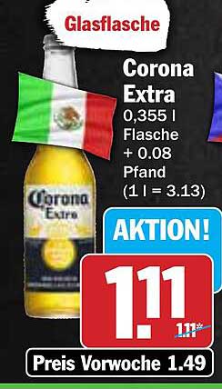 Corona Extra 0,355 l Glasflasche + 0,08 Pfand