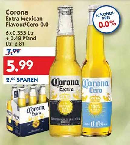 Corona Extra Mexican Flavour/Cero 0.0