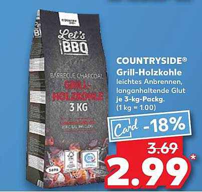 COUNTRYSIDE® Grill-Holzkohle 3 kg