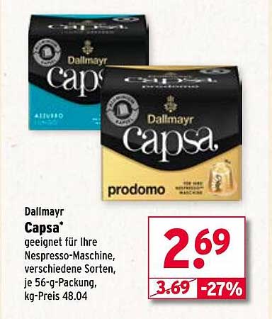 Dallmayr Capsa für Ihre Nespresso-Maschine - diverse Sorten